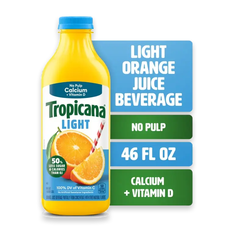 Light Orange Juice Beverage, No Pulp, Calcium and Vitamin D