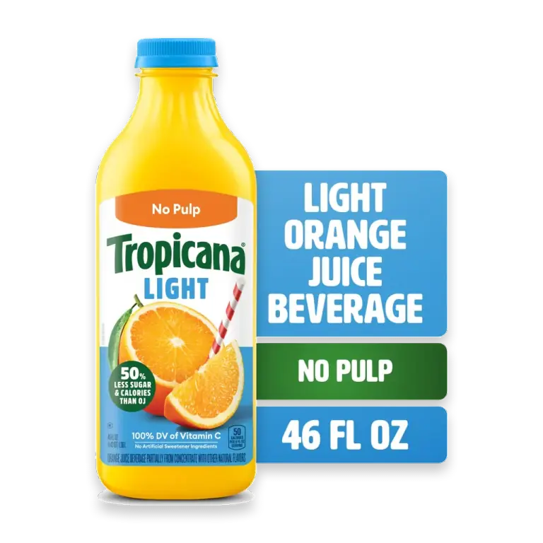 Light Orange Juice Beverage, No Pulp