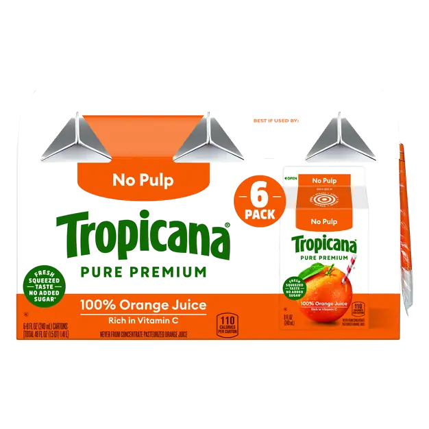 Pure Premium Original No Pulp 100% Orange Juice - 6 pk