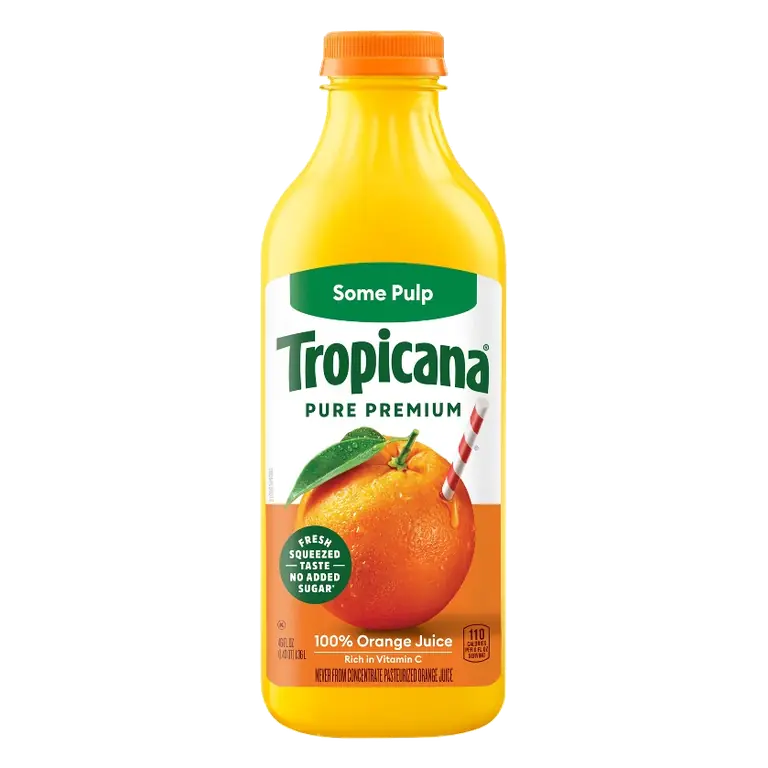Tropicana Pure Premium Some Pulp Orange Juice, 46 fl oz: 100% Juice