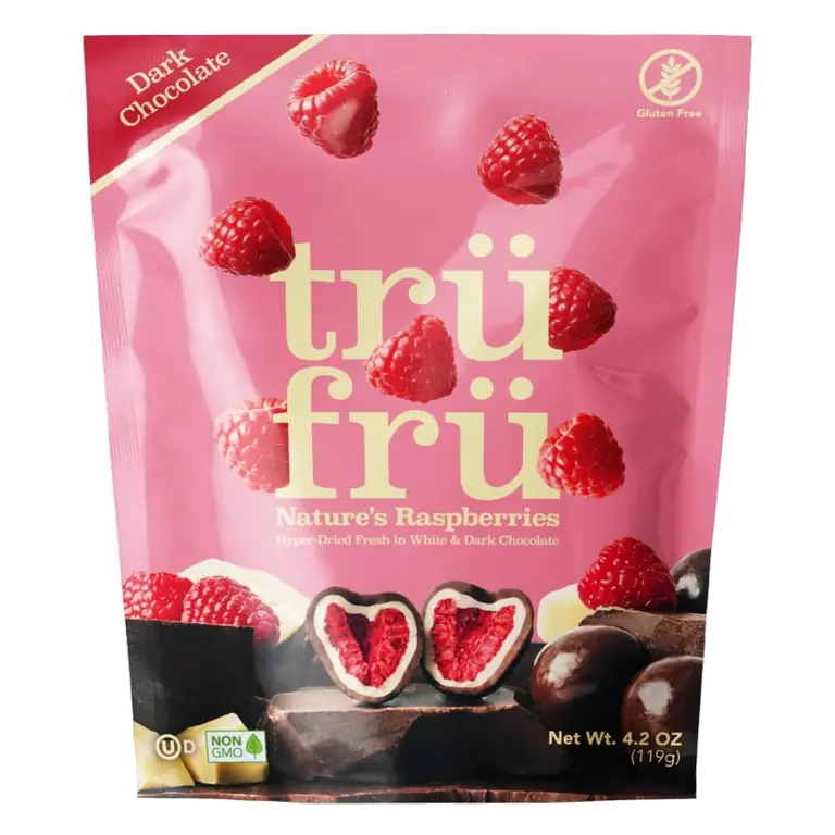 Dark Chocolate Nature's Raspberries Hyper-Dried Fresh in Dark Chocolate