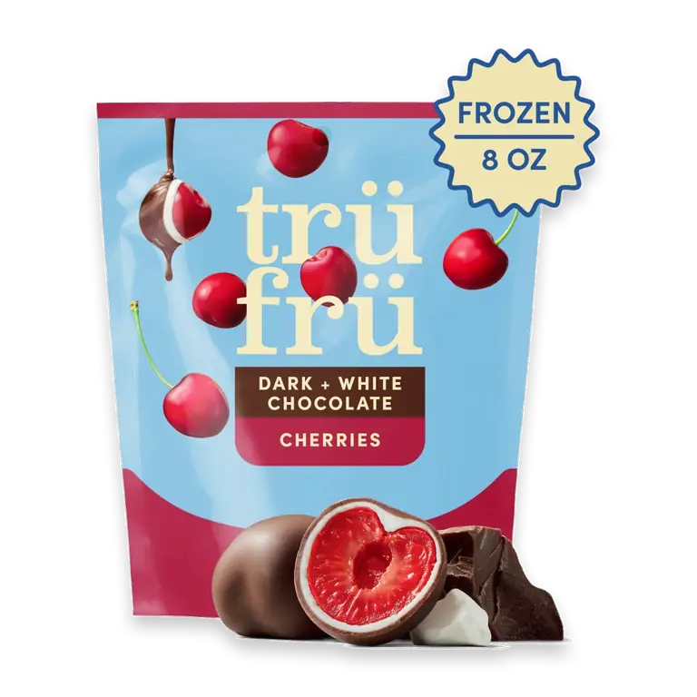 Fresh Frozen Cherries in Dark & White Chocolate