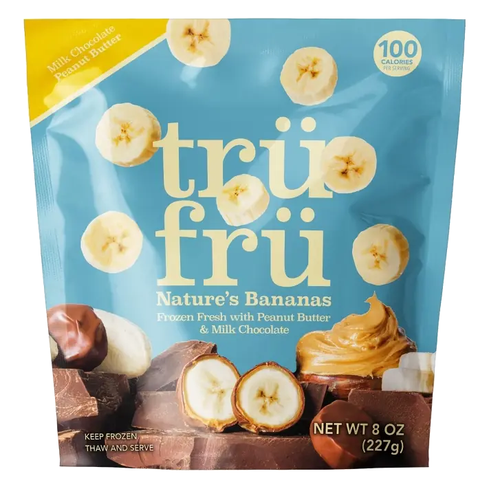 Tru Fru Bananas in Peanut Butter & Milk Chocolate, 8 oz