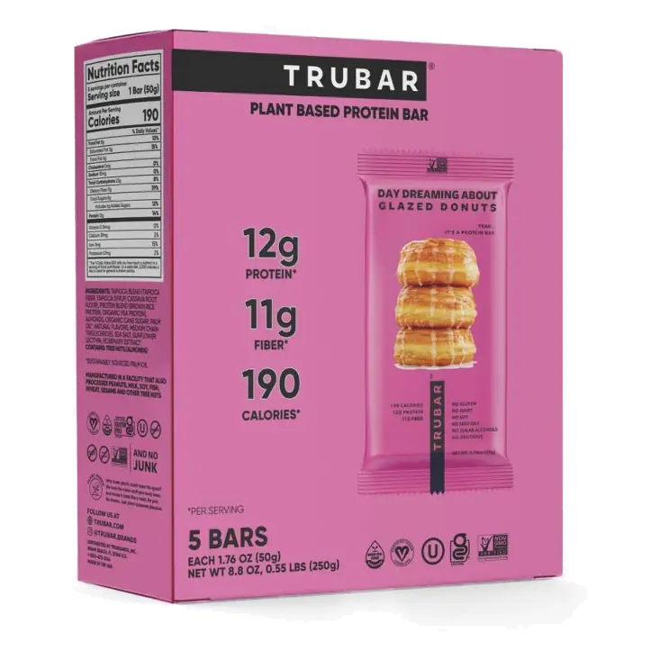 TRUBAR 12g Plant Based Protein Bars - Daydreaming About Glazed Donuts - 5ct