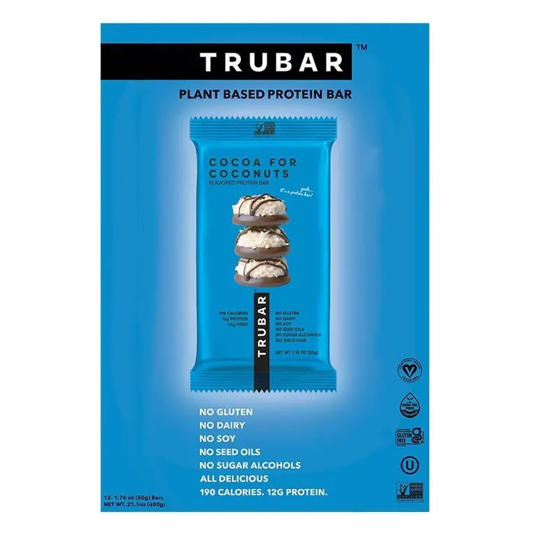 TRUBAR 12g Plant Based Protein Bars - Cocoa For Coconuts - 12ct