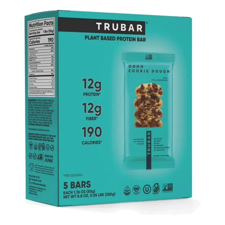 TRUBAR 12g Plant Based Protein Bars - OHHH Cookie Dough - 5ct