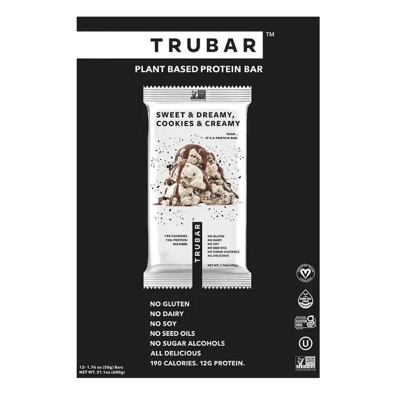 TRUBAR 12g Plant Based Protein Bars - Sweet & Dreamy Cookies & Creamy - 12ct