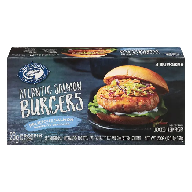 Farm Raised Atlantic Salmon Burgers 4 ct Frozen