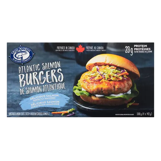 Frozen Fish Burgers Delicious Atlantic Salmon 4 x 142 g