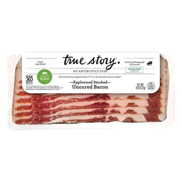 True Story Applewood Smoked Uncured Bacon No Sugar, 8oz