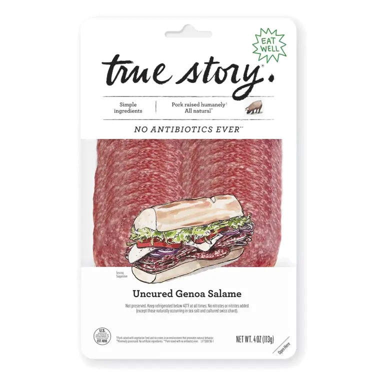 True Story Genoa Sliced Salame, 4oz