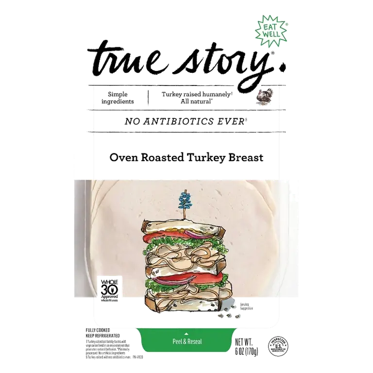 True Story Oven Roasted Turkey, 6oz: Sugar-Free, Gluten-Free, Dairy-Free