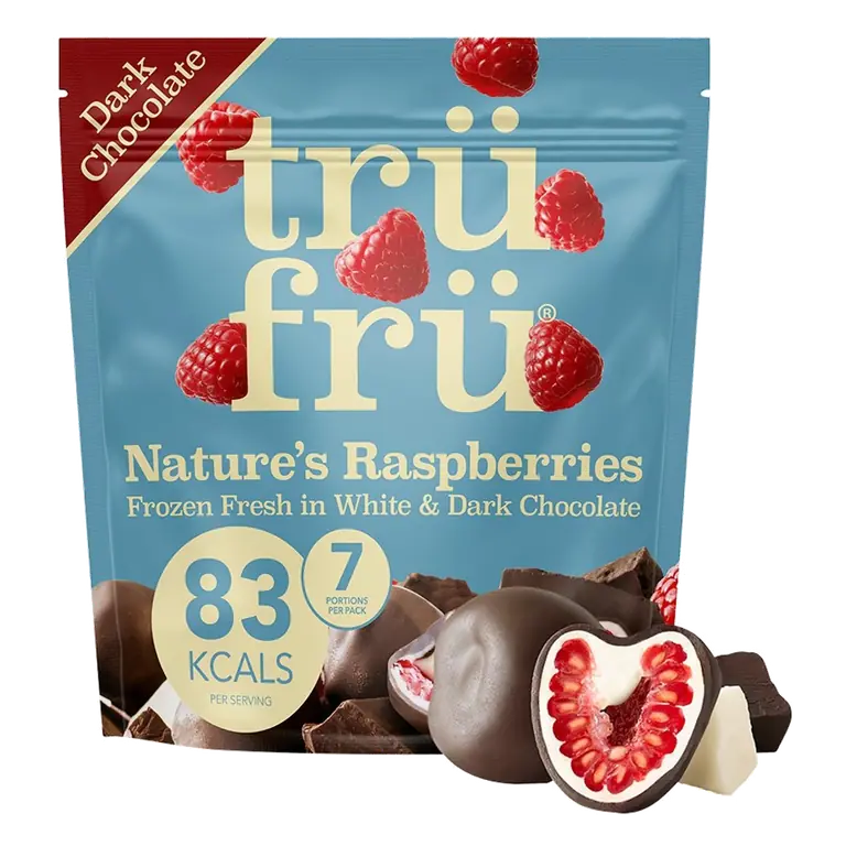 Natures Raspberries In White & Dark Chocolate