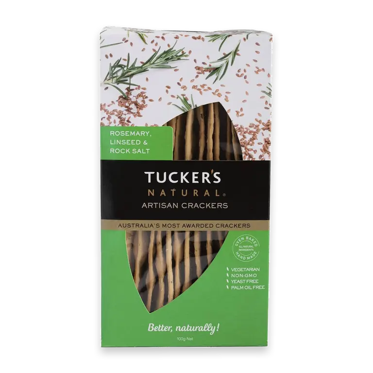 Artisan Crackers Rosemary Linseed & Rock Salt