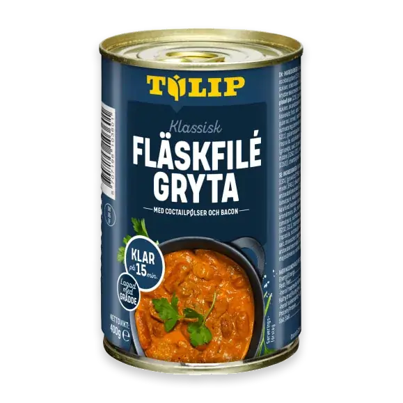 Fläskfilégryta med Cocktailpølser Och Bacon