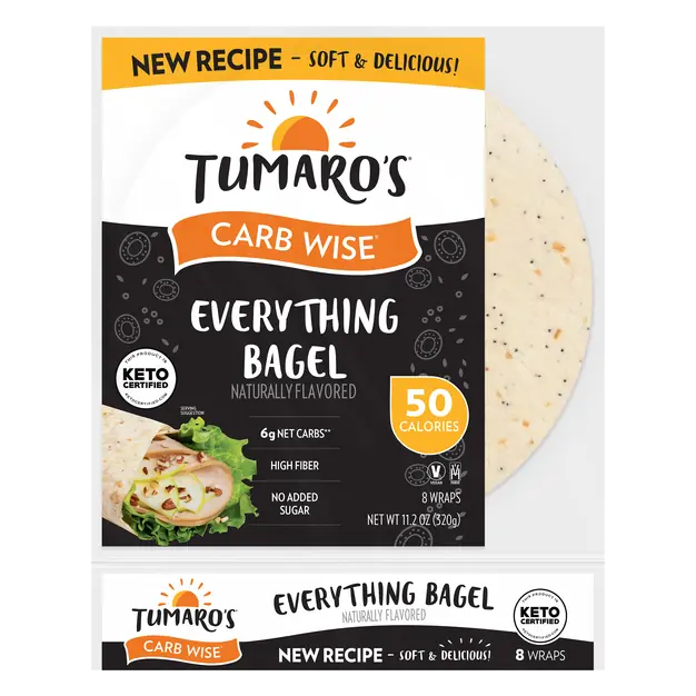 Carb Wise Everything Bagel Wraps - 8 ct