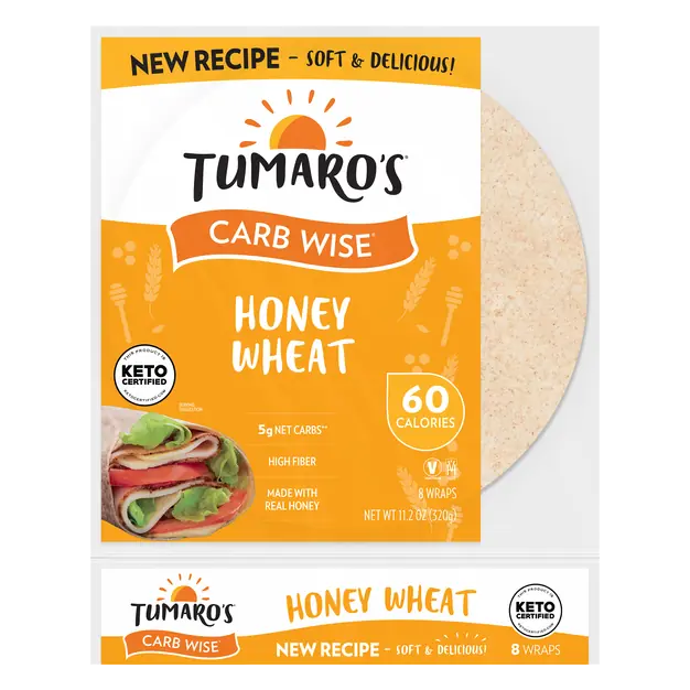 Carb Wise Honey Wheat Wraps - 8 ct