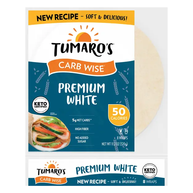 Carb Wise Premium White Wraps - 8 ct