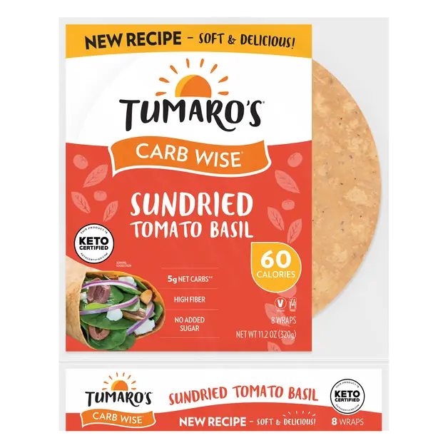 Carb Wise Sun-Dried Tomato Basil Wraps - 8 ct