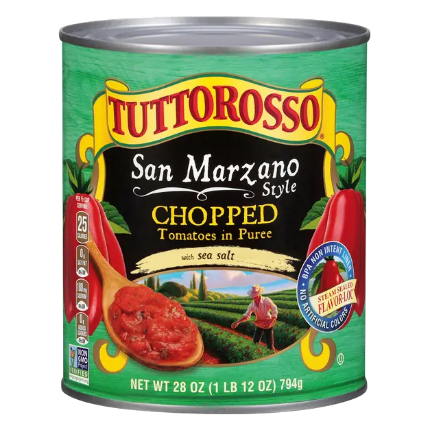 San Marzano Chopped Tomatoes in Puree with Sea Salt