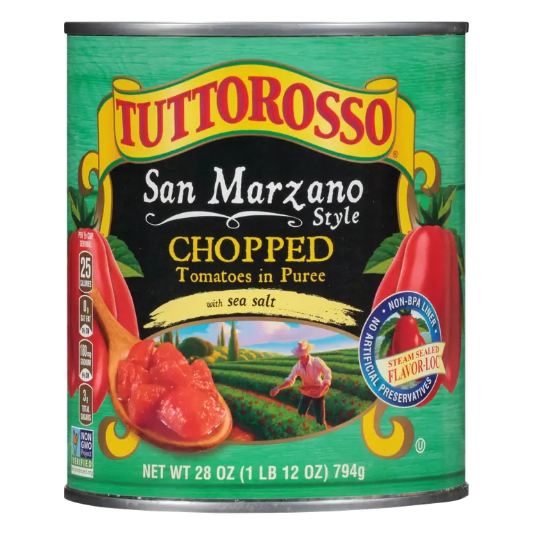 San Marzano Style Chopped Tomatoes in Puree with Sea Salt