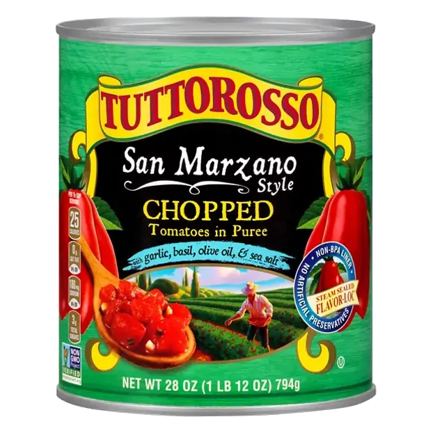 Tomatoes in Puree, San Marzano Style, Chopped