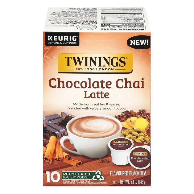 Twinings Chocolate Chai Latte Black Tea 10 K-Cup Pods