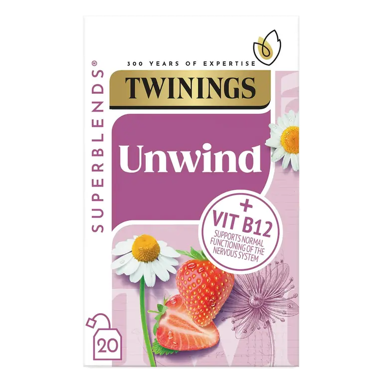 Superblends Time to Unwind Strawberry & Camomile with Limeflower Tea Bags x20 36g
