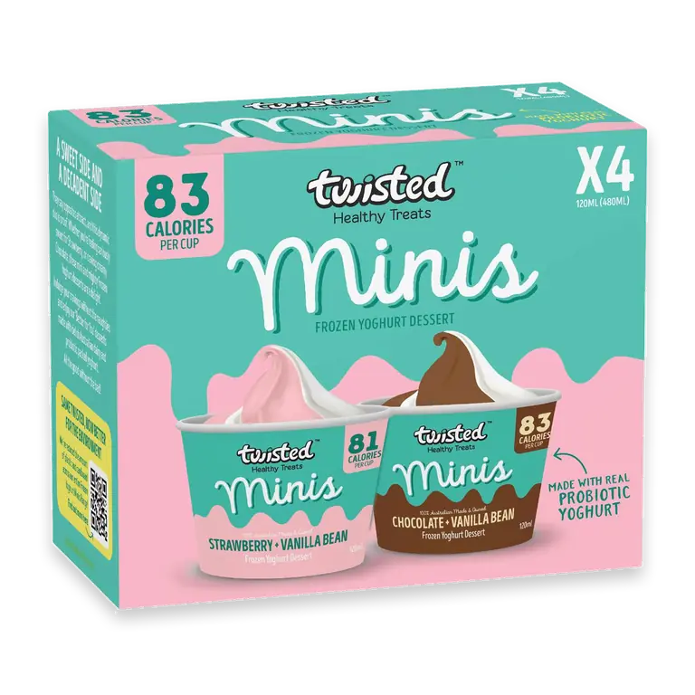 Chocolate Vanilla Strawberry Vanilla Minis Frozen Yoghurt