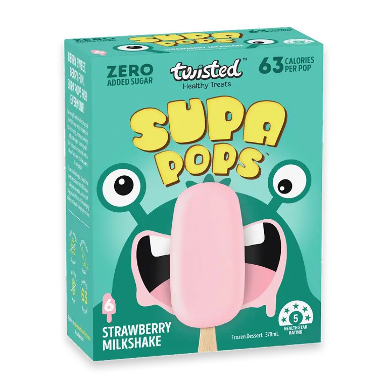 Supa Pops Strawberry Milkshake