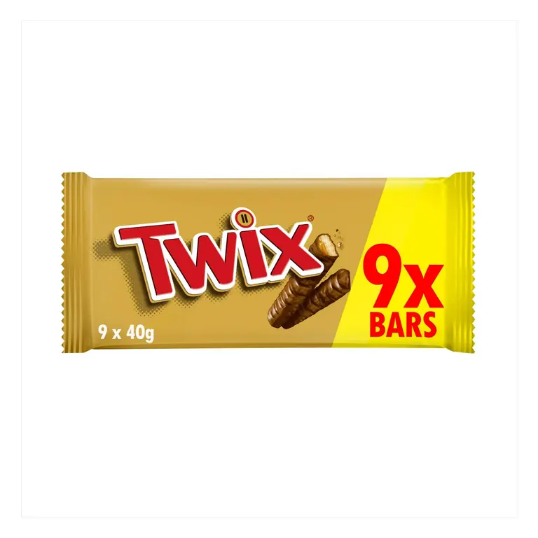 Caramel & Milk Chocolate Fingers Twin Biscuit Snack Bars Multipack 9x40g