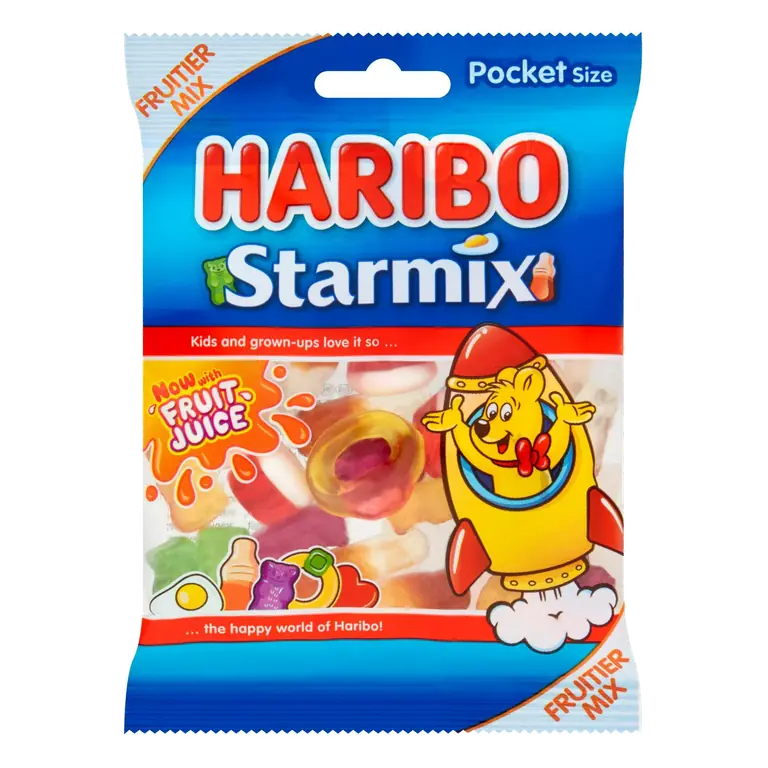 Haribo 42g Starmix Fruit & Cola Flavour Jelly & Foam Sweets Pocket Pack