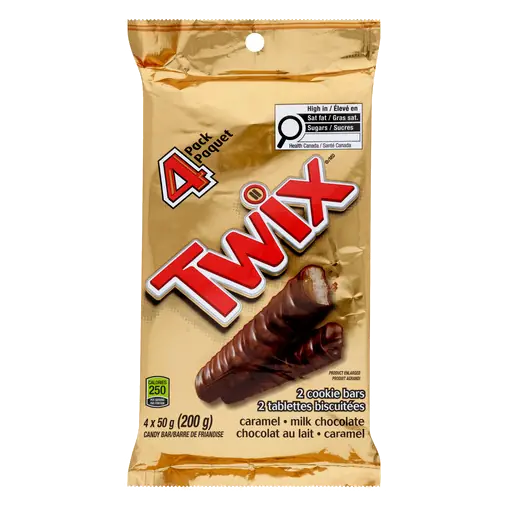 Chocolate Candy Bar Caramel Cookie 4 Full Size Bars 50 g