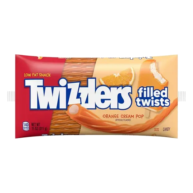 Candy, Orange Cream Pop, Filled Twists