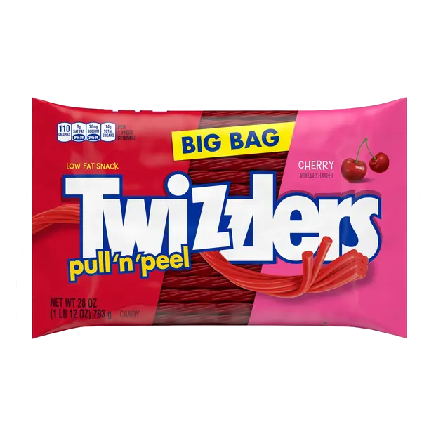 Pull 'n' Peel Red Cherry Licorice Candy Big Bag