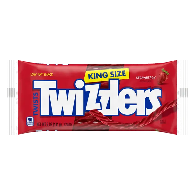 Twists Red Strawberry Licorice Candy King Size