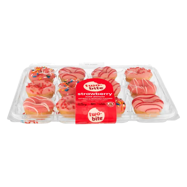 Iced Strawberry Donuts - 12 ct