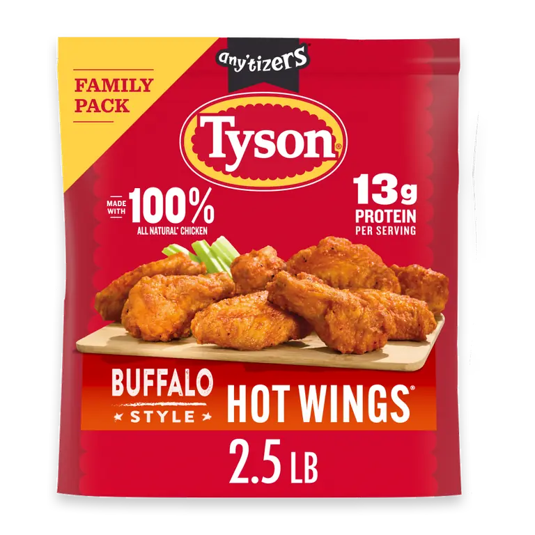 Any'tizers Frozen Buffalo Style Hot Wings Family Pack