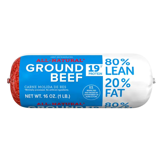 Ground Beef Roll 80% Lean 20% Fat