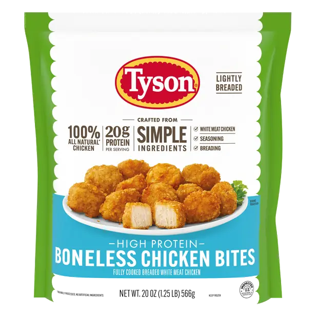 Fully Cooked Lightly Breaded Boneless Chicken Bites Frozen