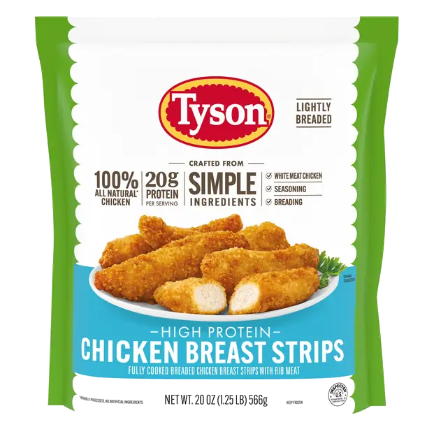 Fully Cooked Lightly Breaded Chicken Strips Frozen