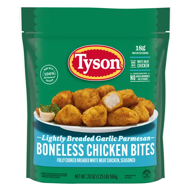 Lightly Breaded Garlic Parmesan Boneless Chicken Bites Frozen
