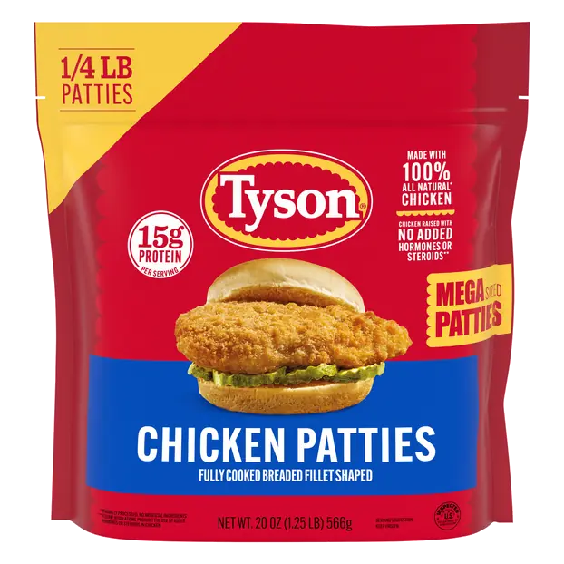 Mega Sized Chicken Patties Frozen