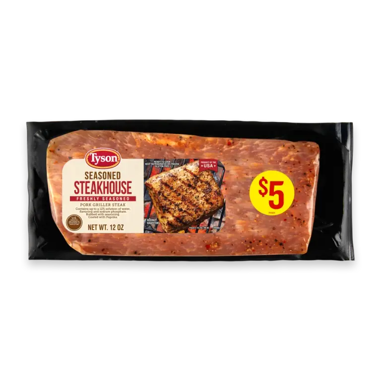 Pork Griller Steak Seasoned Steakhouse Freshly Marinated Boneless Ready to Cook