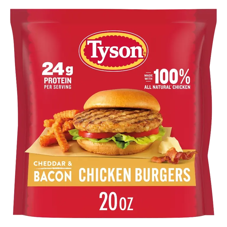 Tyson Bacon & Cheddar Chicken Burger - Frozen - 20oz