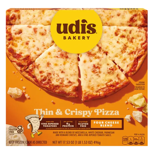 Gluten Free Crispy Thin Crust Four Cheese Pizza Frozen