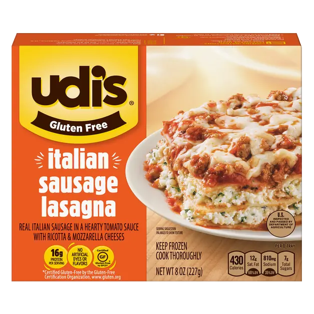 Gluten Free Italian Sausage Lasagna Frozen Meal