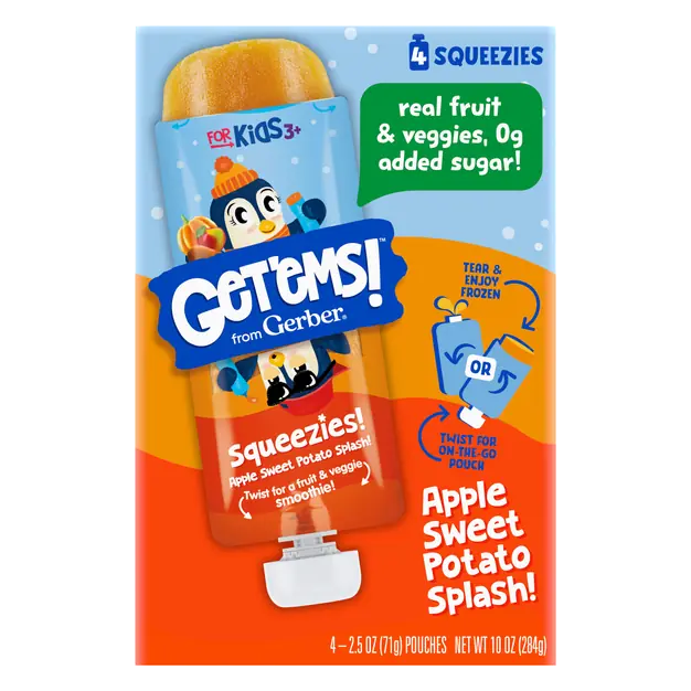 Get'ems! from Gerber Squeezies Apple Sweet Potato Splash Pouches - 4 ct