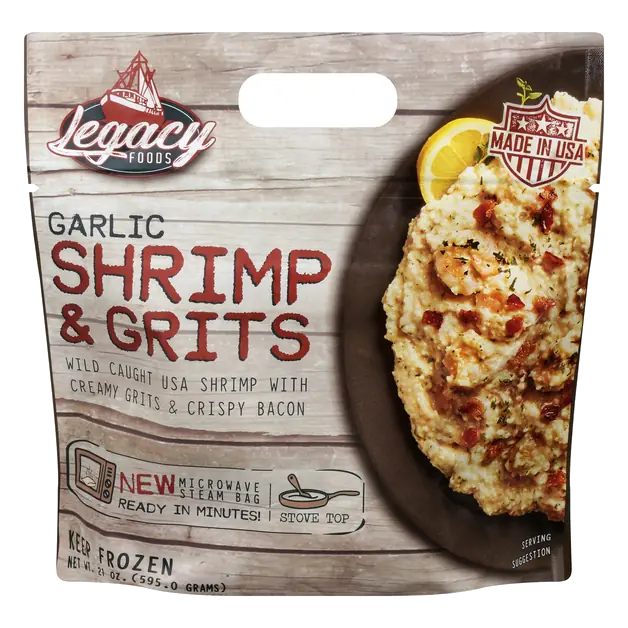Legacy Foods Garlic Shrimp & Grits Frozen