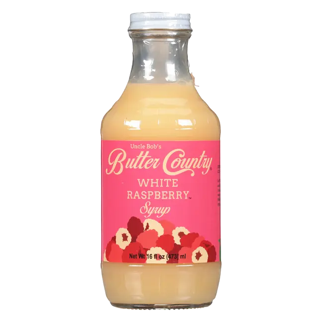 Uncle Bobs Butter Country White Raspberry Syrup 16 fl oz